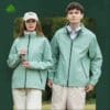Áo khoác đồng phục màu xanh bạc hà
