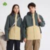 Áo khoác đồng phục màu xanh rêu đậm phối vàng cát 2 Áo khoác đồng phục màu xanh rêu đậm phối vàng cát