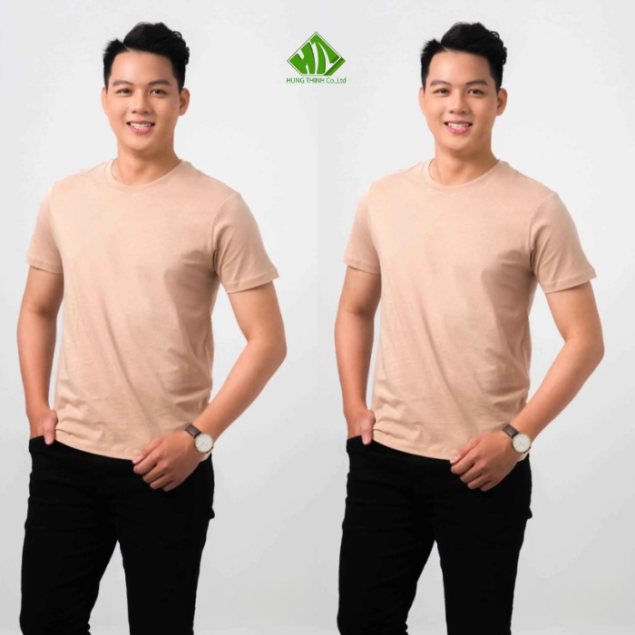 Ao thun dong phuc co tron mau vang dong nhat