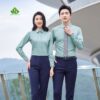 Áo sơ mi đồng phục văn phòng màu xanh bạc hà 2 Ao so mi dong phuc van phong mau xanh bac ha