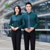 Ao so mi dong phuc van phong mau xanh luc lam dam